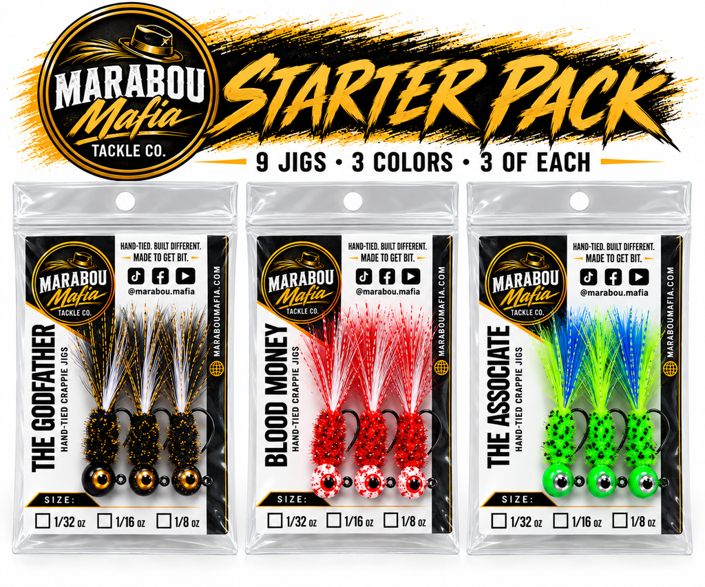 The Starter Pack – 9 Hand-Tied Crappie Jigs